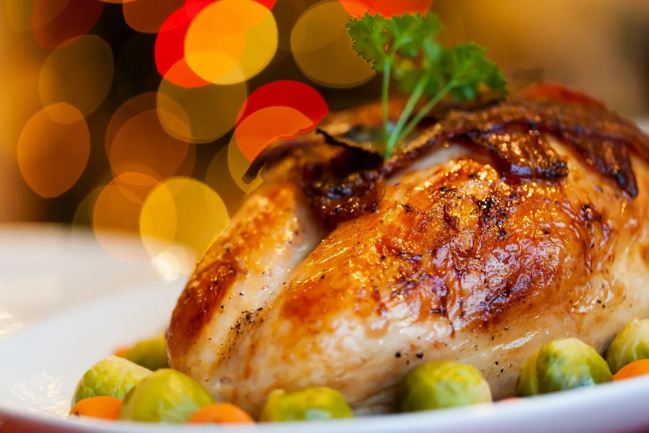 chicken close up dish food
